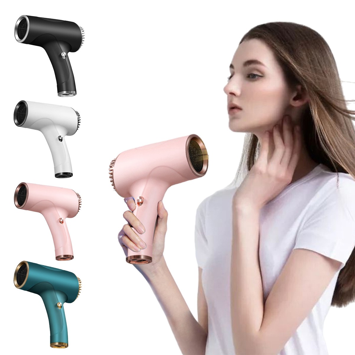 Portable Rechargeable Cordless Mini Hair Dryer handheld Cool/Warm
