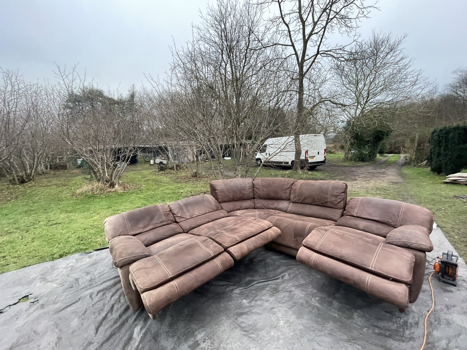 (FREE LOCAL 🚚) Harveys Corner Sofa. Electric recliner Suede 6 Seater eBay