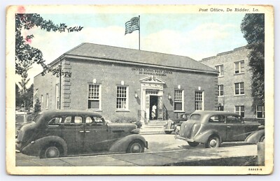 LA De Ridder, US Post Office, Street View, 40s Cars, Flag, WB Posted 1943