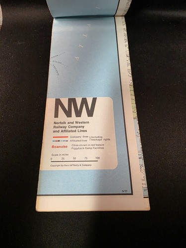 Mappa treno sistema ferroviario vintage per Norfolk & Western Railway Company mappa - Foto 2 di 3