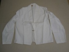 White Waist Cut Uniform Men's Jacket with Single Button Size 46 Pre worn