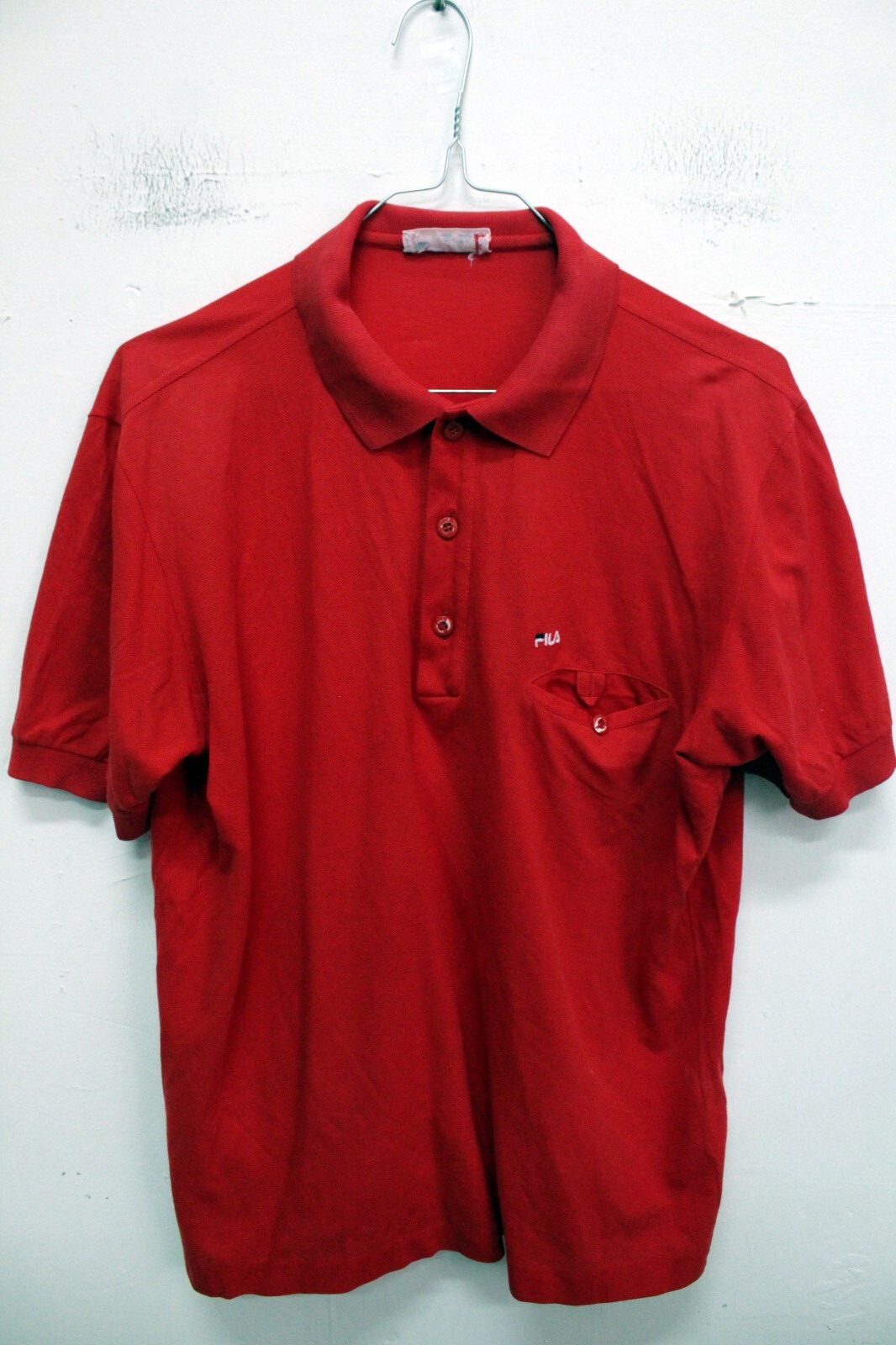 FILA Polo Taglia 50 Uomo T Shirt Maglietta Maglia Cotone Rosso Man Logo