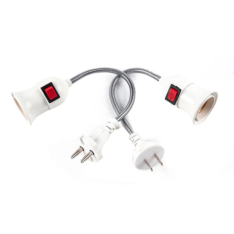 E27 Socket Lamp Bulb Holder Light Socket With Switch EU US Plug Lamp Holder QM