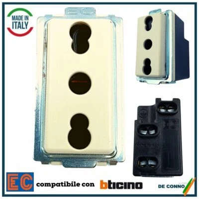 Presa bipasso Bticino Serie Magic 5180 compatibile bivalente 10 16A B Ticino