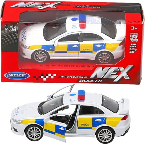 UK Police Vehicle Toy Car Mitsubishi Lancer Evolution 1:34 Kids Childrens Gift - Picture 5 of 7