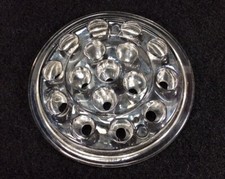 5  Clear Glass Flower Frog, Marble Display with 16 Holes EUC Vintage