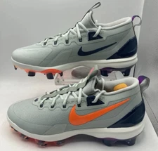 New Nike Force Trout 9 Elite MCS Baseball Cleats Silver Men’s Size 13 HF1116-001