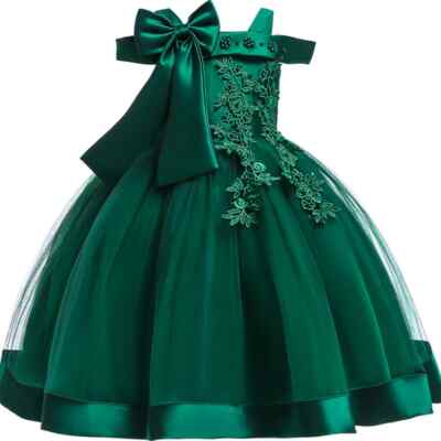 3-10 Years Kids Party Dresses for Girls Flower Wedding Dress with Bow  Birthday | eBay
