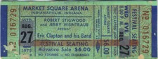 ERIC CLAPTON 1975 TOUR Unused Concert Ticket