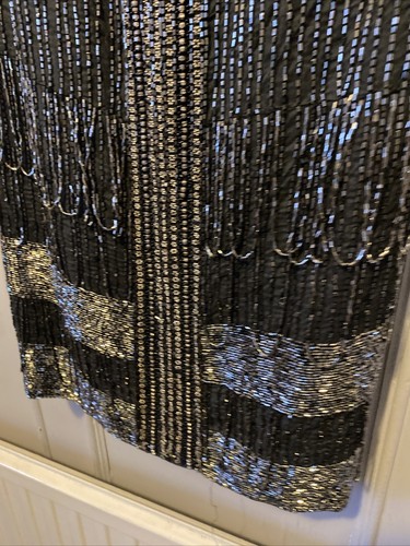 Abito All Saints nero con perline e paillettes impreziosito con spalline flapper XS - Foto 3 di 9