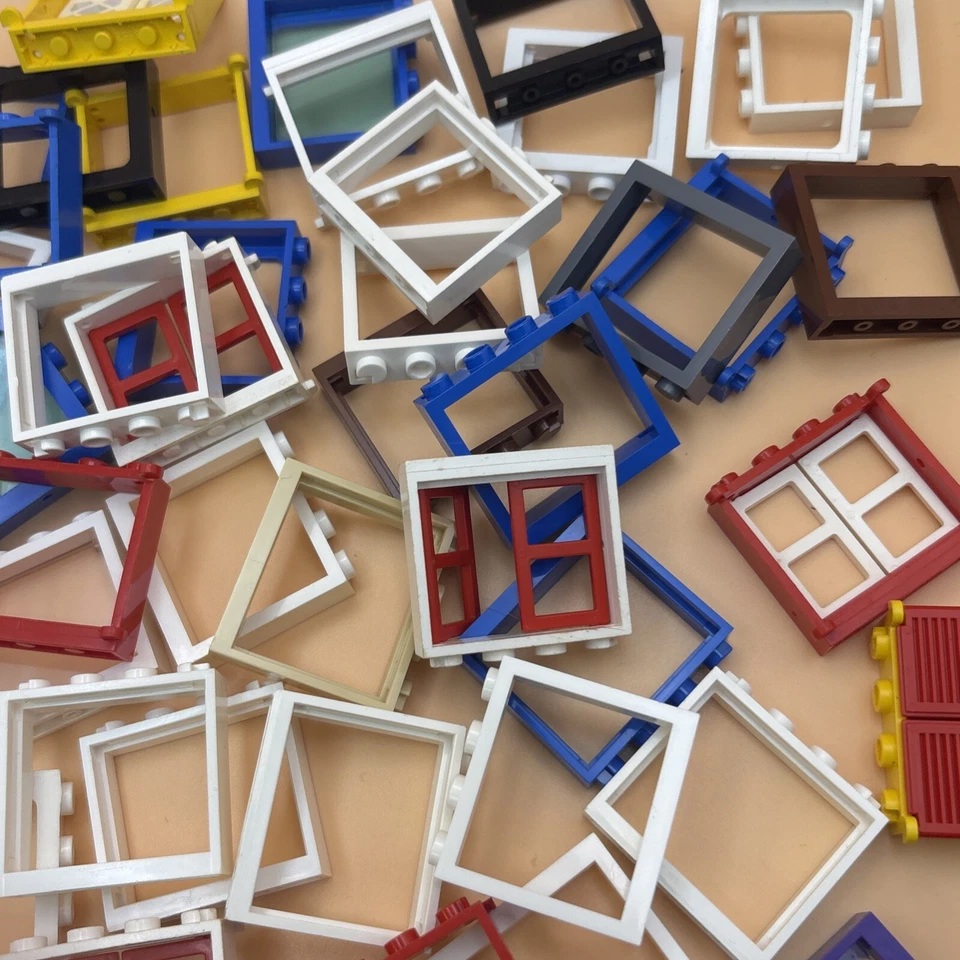 Lego Window 1x4x3 with shutter tabs part 3853 city town modular 60 pieces - Image 4 of 4