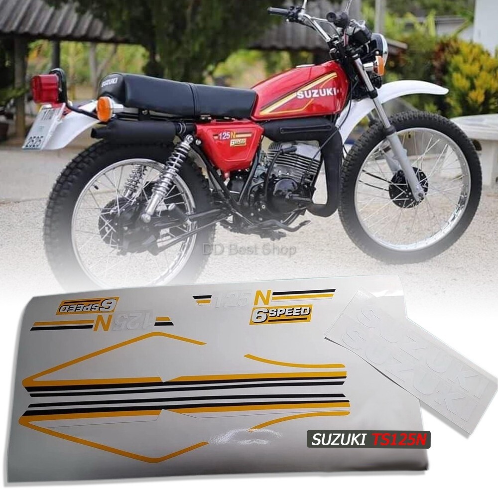 Sticker Fuel Tank Gas TS125N Set Side L/R Emblem Logo For