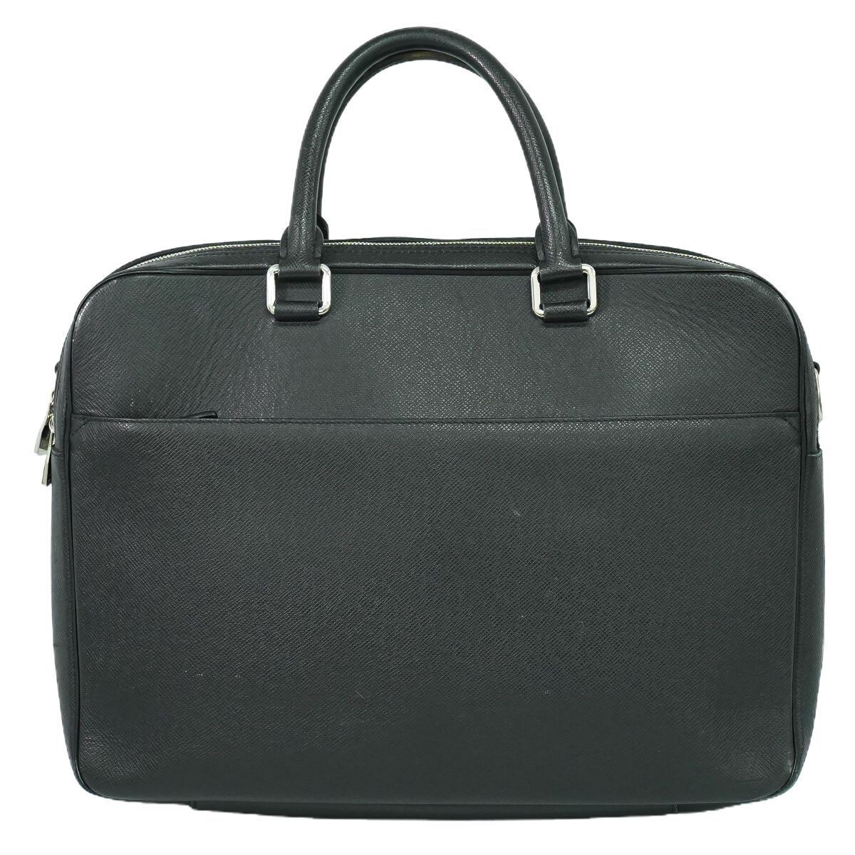 Louis Vuitton Overnight M32721 Taiga leather Black Briefcase