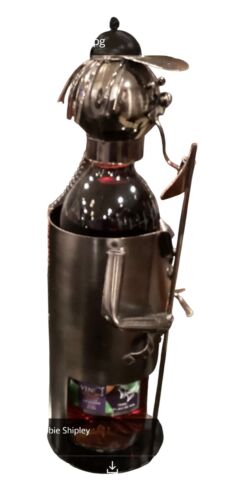 Wine Bottle Holder / Cover "Golfer" - Metal - Table Decoration - Picture 7 of 7