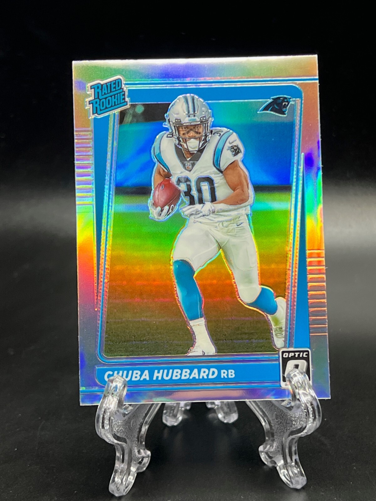 2021 Donruss Football Silver Optic Holo Preview Rookie Chuba Hubbard RC P-287