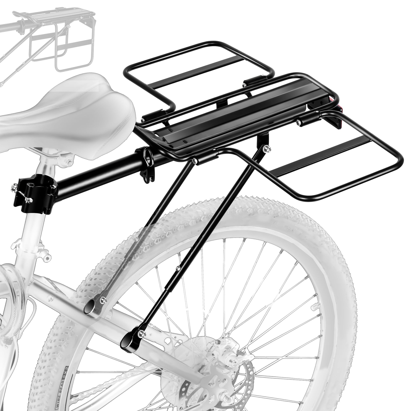 Bike Cargo Rack with Foldable Wide Wings,Quick Release Rear Bike Rack,Univers...