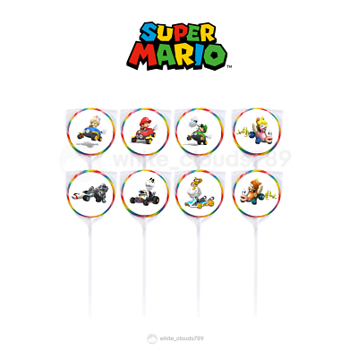 24 Super Mario Kart Yoshi Luigi Sticker Label for Bag