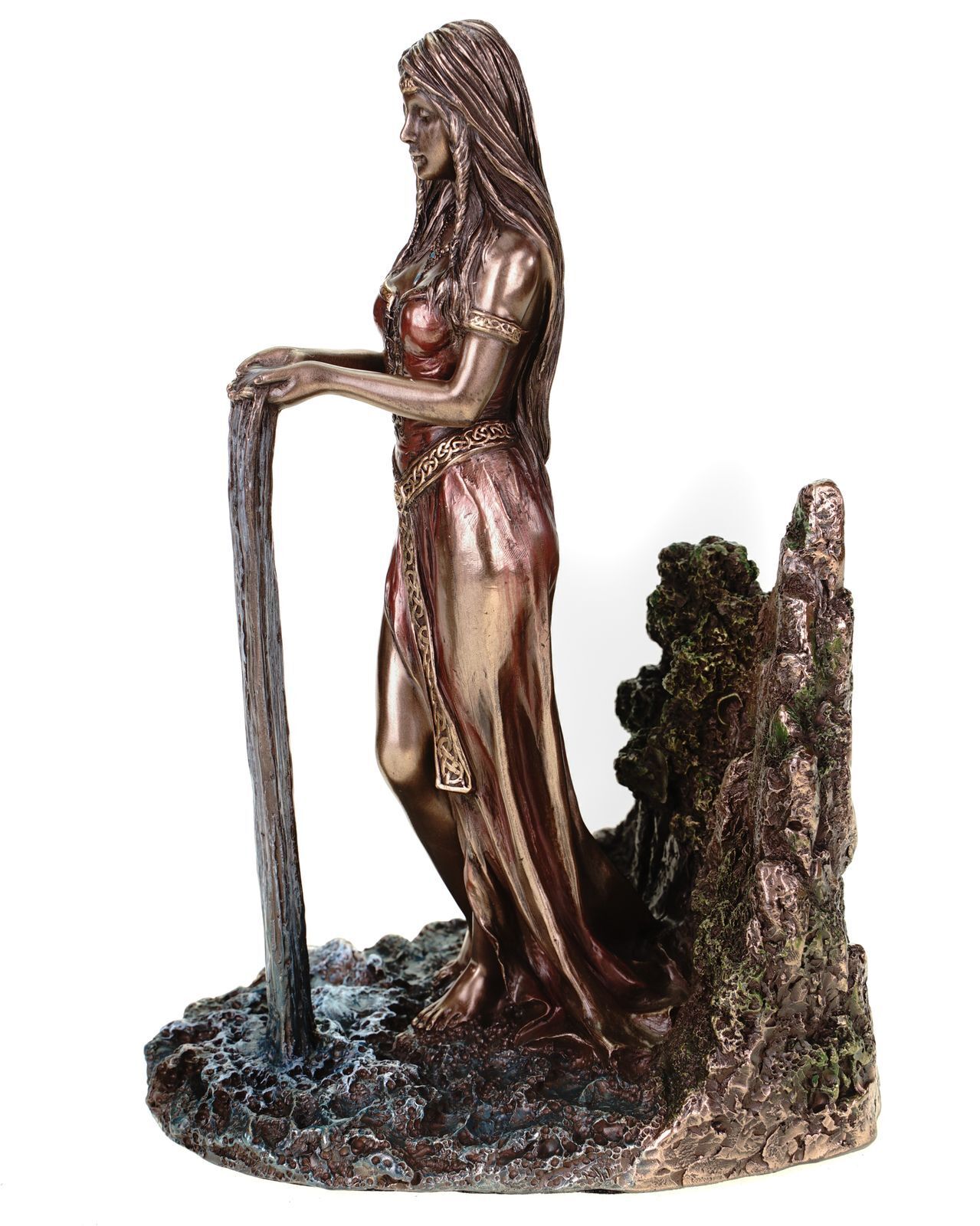 Göttin Danu keltische Erdmutter,aus Kunststein,von Hand bronziertcoloriert by V