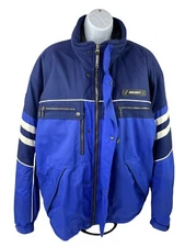 Vintage Descente Jacket Womens Size 14 Blue Snowboarding Ski Jacket Hooded