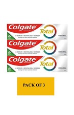 3x COLGATE TOTAL ORIGINAL TOOTHPASTE 125ML LARGE SIZE 37.31 per litre