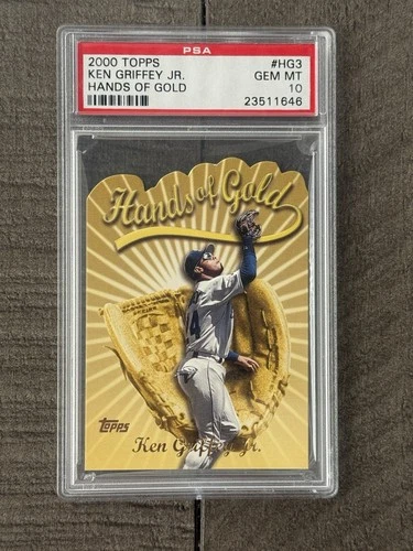 2000 Topps | Ken Griffey Jr | Hands of Gold | PSA 10 | Pop 306 | GEM-MT 10 |