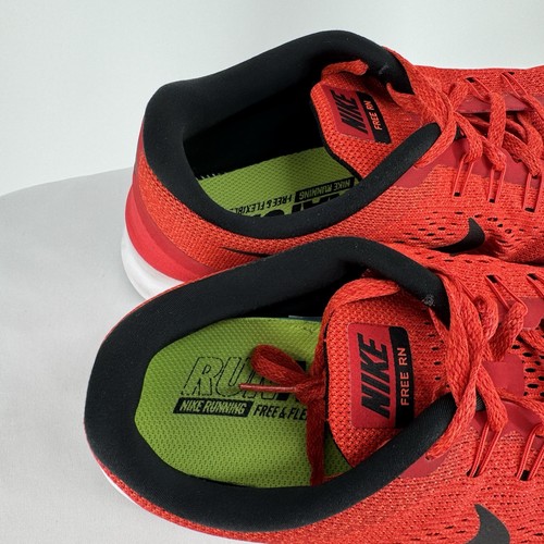 Nike Zapatos Hombre 10 Rojo Libre RN Flyknit Ligero Correr 831508-600 Atlético - Imagen 7 de 10