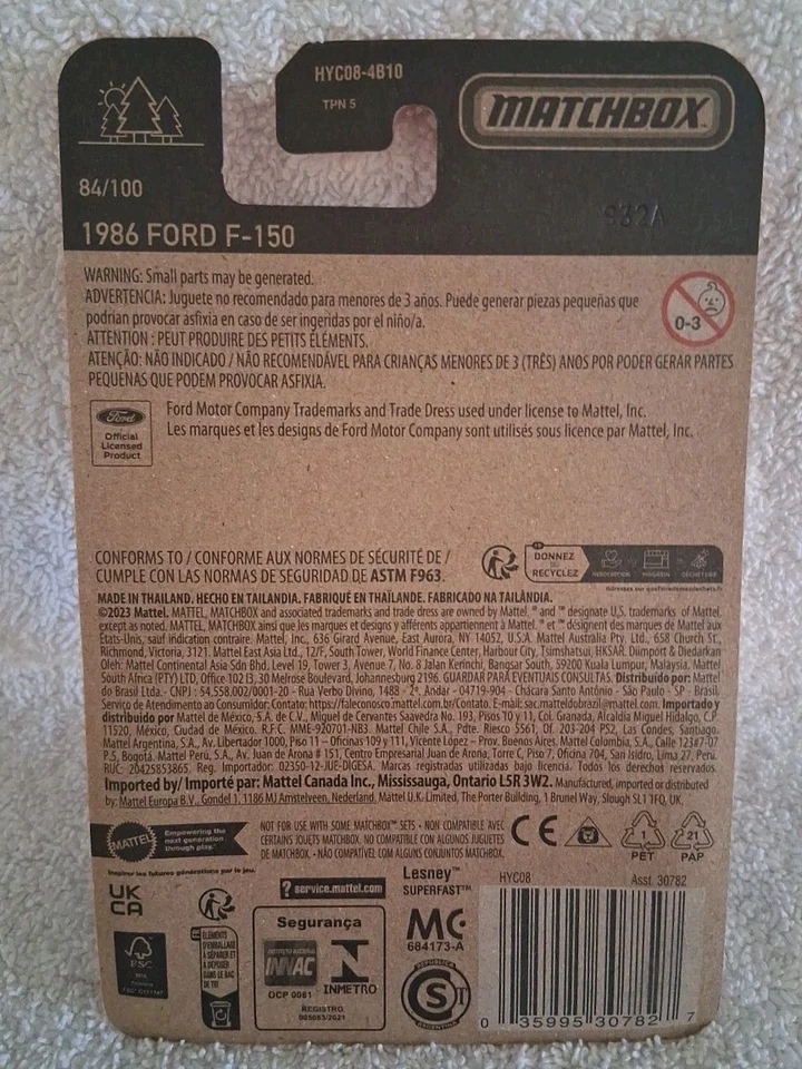 Ford F-150 1986 Matchbox 70 años 84/100 2023 azul/blanco nuevo 1:64 muy buen estado Foto 4 de 4