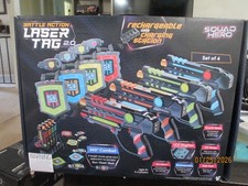 Squad Hero Rechargeable Laser Tag 360  Sensors  LCDs -Set of 4 -New in Open Box
