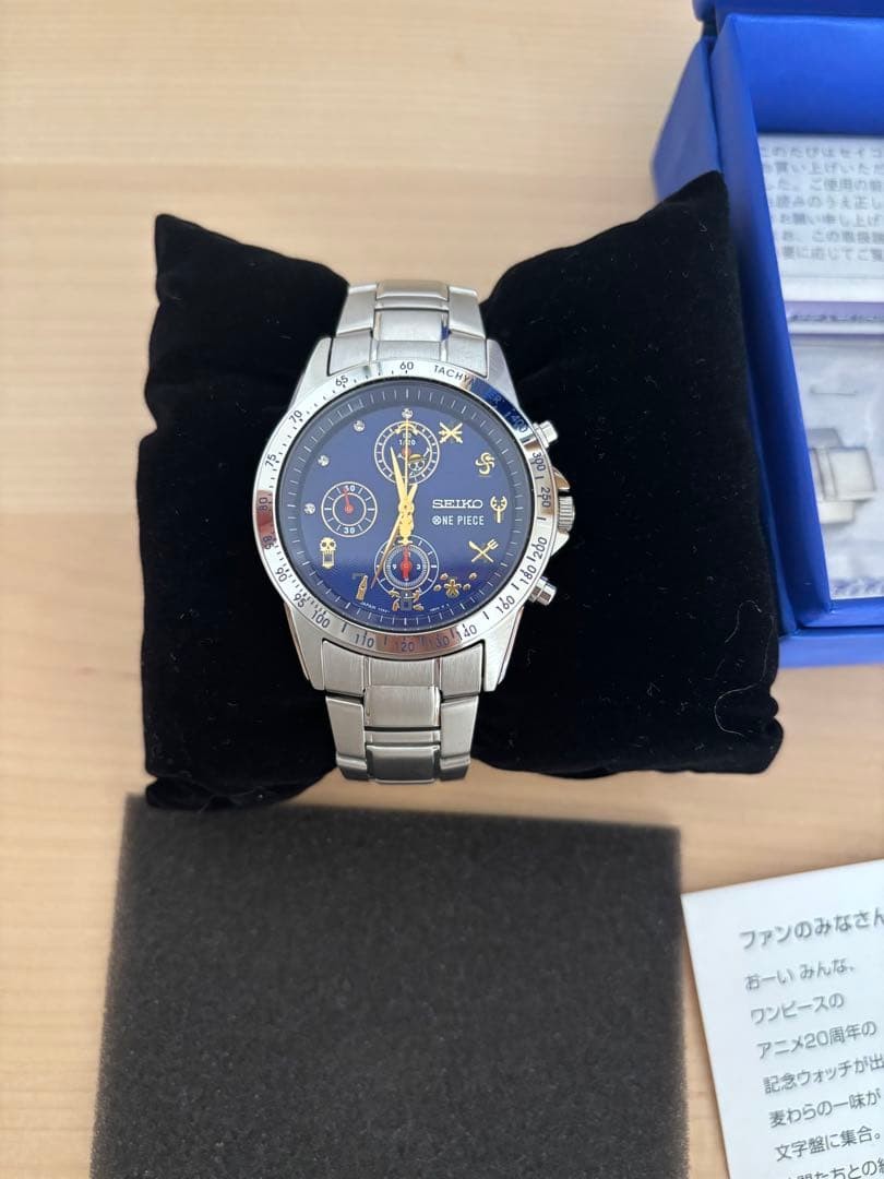 SEIKO x One Piece Wrist Watch Anime 20th Anniversary Blue Face