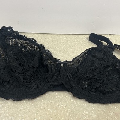 Paramour 38DDD Black Lace Women Bra Underwire Adjustable Straps 38 DDD