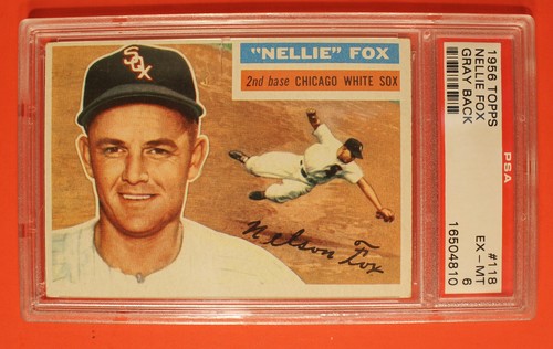 Nellie Fox [Gray Back] #118 1956 Topps card