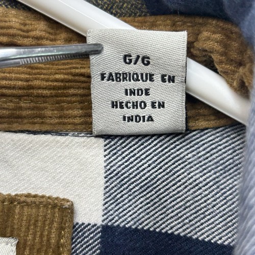 Camisa de franela Bob Timberlake para hombre grande amarilla azul a cuadros manga larga con botones - Imagen 12 de 15