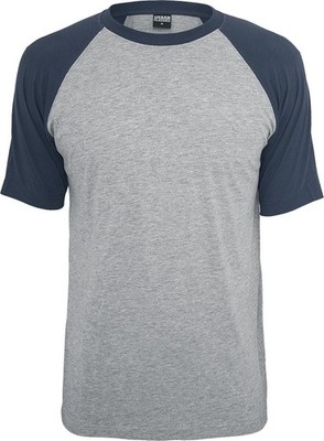Urban Classics T-Shirt Herren Raglan Contrast Tee grau meliert/navy XXL