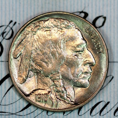 * 1916-P * NEAR+ GEM BU MS BUFFALO NICKEL * FROM ORIGINAL COLLECTION