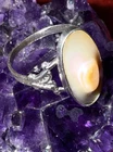 Vintage Sterling Silver Blister Pearl Ring Size 7