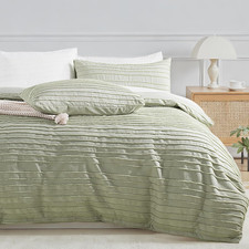 Duvet Cover Queen,3 Pieces Boho Tufted Duvet Cover Set, Soft and Lightweight 100