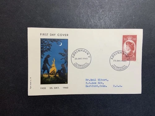 Denmark 1960 1st day cover 25th Anniversary of Queen Ingrid as a Girl Scout #2