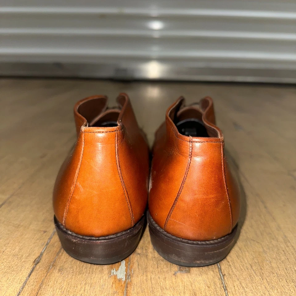 Botas chukka Allen Edmonds Yale para hombre talla 9 cuero marrón punta lisa con cordones Foto 3 de 4