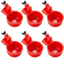 Little Family Members Red Poultry Gravity Water Cups Automatic Drinker 6-Pack