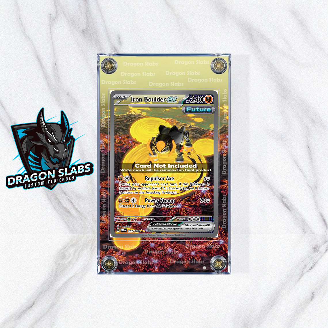 Pokemon Iron Boulder EX SIR 207/162 Temporal Forces Extended Artwork Case