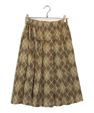 Issey Miyake Pleats Please Pleated Cotton Midi Skirt Beige Sz XXL