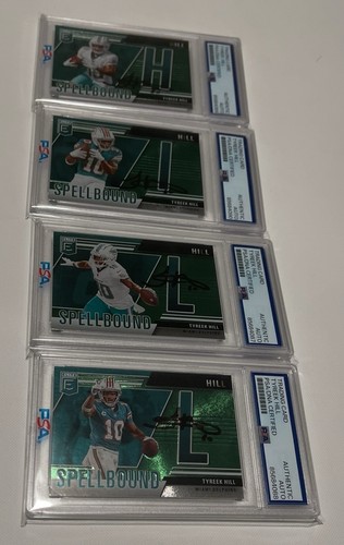 Tyreek Hill Signed Cards SPELLBOUND Slabbed PSA DNA Slabbed Auto IP Dolphins a