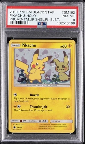 2019 POKEMON SM BLACK STAR PROMO TEAM UP SINGLE PACK BLISTERS PIKACHU-HOLO PSA 8