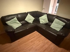 USED: Leather Corner Sofa - Collection Only from Glasgow (G32)