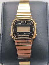 Vintage Casio Uhr Retro Goldton Watch Digitaluhr Alarm