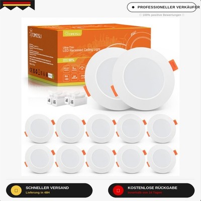 LED Recessed Spotlight, 230 V Flat, LED Spot 5 W, 450 LM, IP44 Recessed Lights f