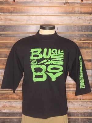 Vintage Bugle Boy Puff Print Cropped Mock Neck Sweatshirt Large