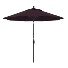 Pemberly Row Skye 9' Black Patio Umbrella in Pacifica Purple
