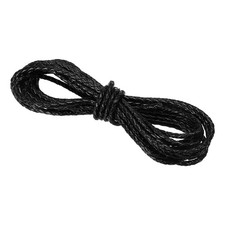 Cavo in pelle intrecciato tondo 3 mm per fare gioielli artigianali, nero (3 iarde)