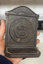 Vintage Or Antique Cornell University Bookend College Seal Crest Cast